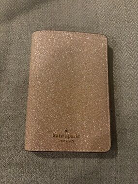 kate spade glitter passport cover - rose gold shimmer